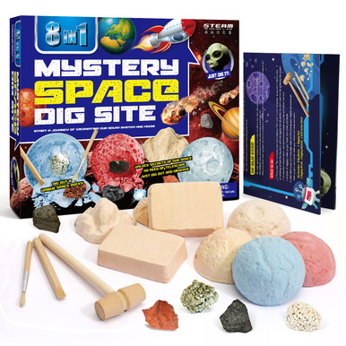Gemstone Dig Kit Space Toy Solar System Rock Collection for Kids 8 in 1 ...