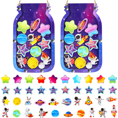 Treela 2pcs Outer Space Reward Mason Jar for Kid Bulletin Board Reward ...