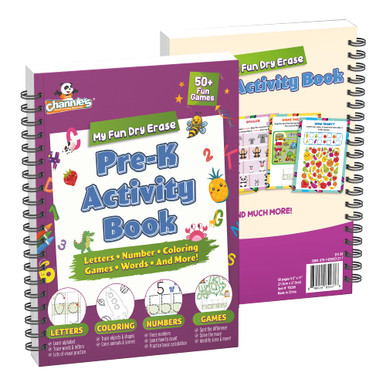 Channie's Pre-K Dry Erase Activity Book, Preschool Workbook with Fun ...