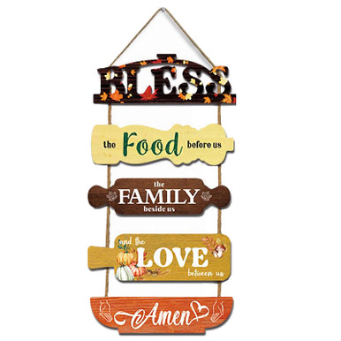 Rustic Kitchen Hanging Wooden Signs for Kitchen Wall Decoration, bless ...