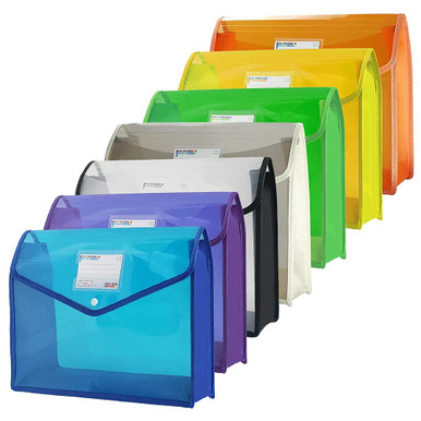 Expanding File Folder, Plastic Envelope with Snap Button Closure ...