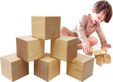 Wooden Blocks for Toddlers 1-4 Years Old: Large Hardwood Building and ...