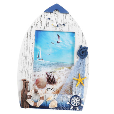 VOSAREA 3pcs 6 ocean photo frame wooden display stand rustic decor home ...