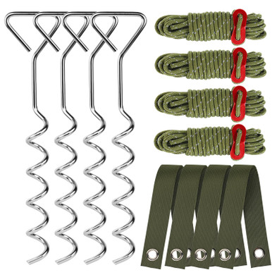 4 Sets Heavy Duty Spiral Tree Stakes and Supports for Leaning Trees, 15 ...