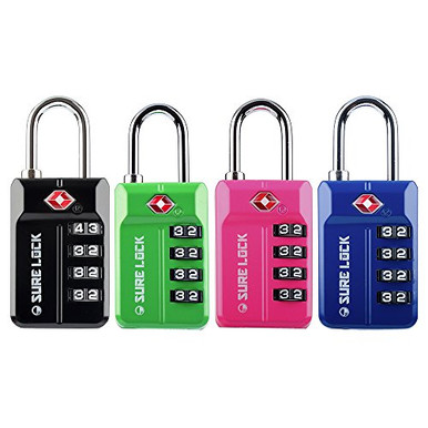 Sure Lock System Indicator SURE LOCK TSA Compatible Travel Luggage Locks, Inspection Indicator ...