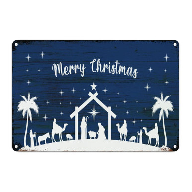 CowkissSign Birth of Jesus Metal Tin Sign Every Family Needs A Stable ...