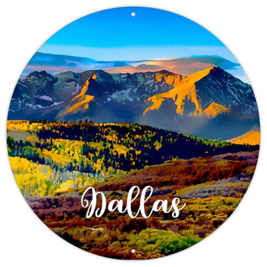 USA City Dallas Round Men Cave Signs City in Texas State Metal Signs ...