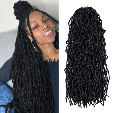 Ubeleco Soft Locs Crochet Hair, Black Faux Locs Crochet Hair 24 inch 6 ...