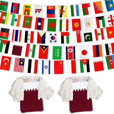WEITBF Flaggen-Banner Mit 22 Spanischsprachigen Ländern – 2 Strings à 9 M, 44 Flaggen