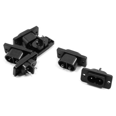 Sourcing Map 10uds AC 250V 2.5A IEC320 C7 Macho Conector Panel Montaje Alimentación Entrada Zócalo