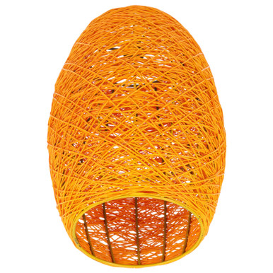 OATIPHO lampshade rattan light cover rustic basket hanging light rattan ...