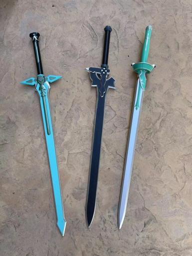 31 Inch Sword Art a Online Kirito Asuna Yuuki Foam Sword Set Elucidator ...