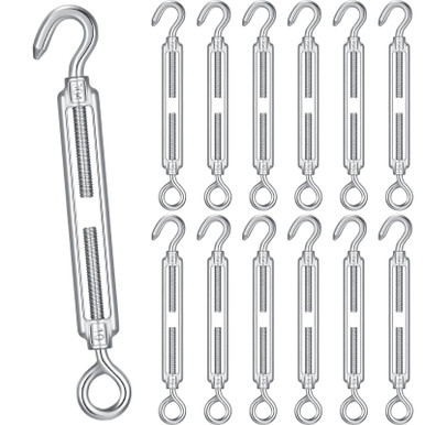 Therwen 12 Pcs Turnbuckle Hook and Eye M10 Stainless Steel Turnbuckle ...