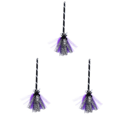 Toyvian 3 Pcs Halloween Broom Witch Broom Prop Cosplay Witch Accessory ...