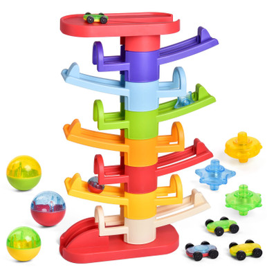 FUN LITTLE TOYS 9 Layer Car Ramp Toy Set with 3 Mini Cars 3 Spiral ...