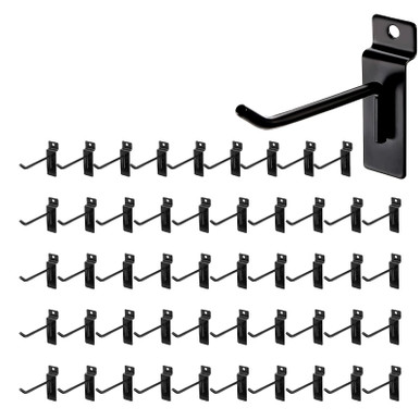 Yauhar 30Pcs 4 Inch Silver Slatwall Panel Hooks, Heavy Duty Slat Wall Hanging