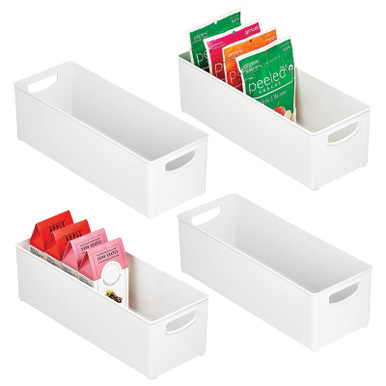 mDesign Plastic Stackable Kitchen Organizer - Storage Bin with Handles ...