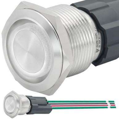 15Amp 19mm Latching Push Button Switch 110/120V Waterproof IP67 Power ...