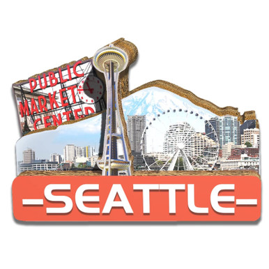 USA Seattle Magnet Fridge Magnet Wooden 3D Landmarks Travel Collectible ...