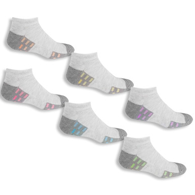 Fruit of the Loom Girls Low Cut Socks 6 Pairs - Warehousesoverstock