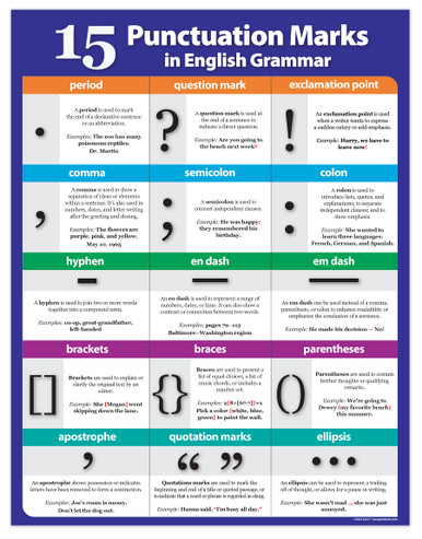 ZOCO - Punctuation Posters for Classroom - Laminated 17 x 22 in ...