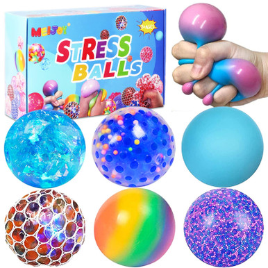 Squishy Stress Balls for Kids - 6 Pack Sensory Stress Ball Set Fidget ...