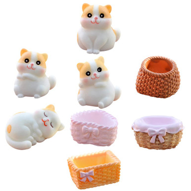 Mini Cats Figurines Cat Figurines 8 Pieces Realistic Small Cat Figures ...