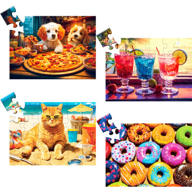 mjyphdm 4 Pack 24 Large Piece Puzzles for Seniors, Jigsaw Puzzles for