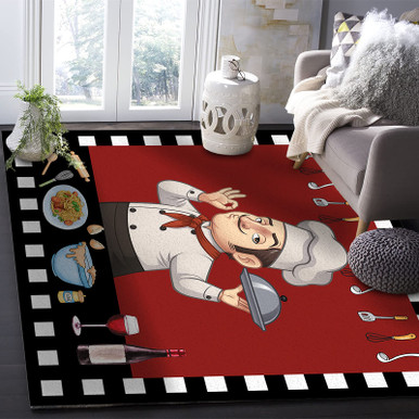 Fat Chef Area Rug, 2'x3' Rugs for Living Room, Non-Shedding Boho Carpet ...