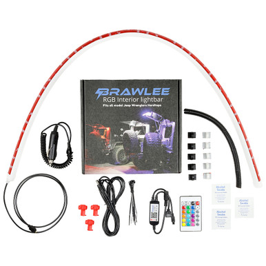 Brawlee RGB LED Rear Glass Interior Light Bar for All Jeep Wrangler ...