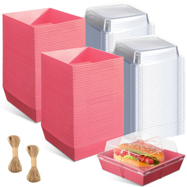 200 Pack Charcuterie Boxes With Clear Lids 5" Cookie Boxes Disposable