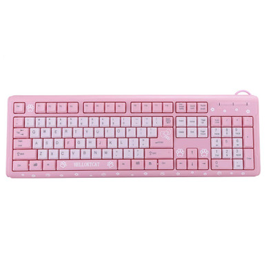 Tbest Pink Keyboard Rechargeable Computer Full Cute and Mouse Set ...