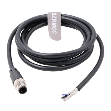 SZRMCC M12 A-Code 4 Pin Male Connector to Bare Wire Ethernet Sensor ...
