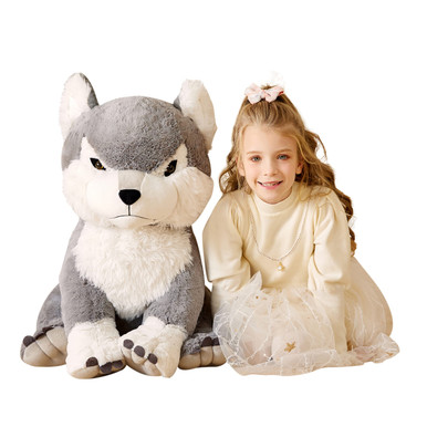 EARTHSOUND Giant Wolf Stuffed Animal Plush Toy,23" Large Jumbo Cute