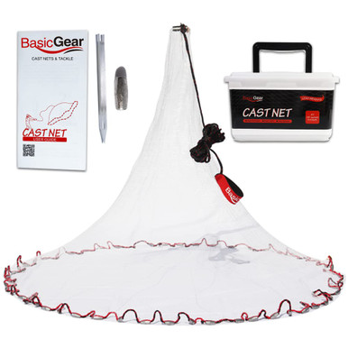BasicGear Cast Net | Lead, 5ft Radius, 1/4 inch Mesh for Freshwater and ...
