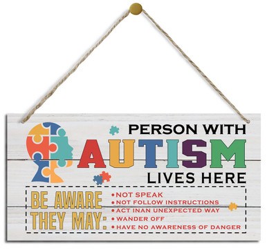 Autism Signs, Decorative Wood Hanging Wood Plaque, Farmhouse Autism ...