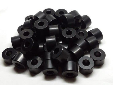 Aluminum Spacer Black 3/4 OD X 5/16 ID – Round Standoff Bushing, Choose Your Length, Fits 5/16 Or M8 Bolts (1/2 Length, 2-Pack)