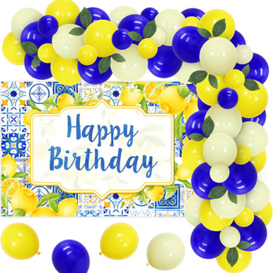 Blue Tile Lemon Birthday Decorations for Boys and Girls, Capri Lemon ...