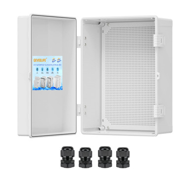 JANDECCN Waterproof Electrical Junction Box - IP67 Rated ABS Plastic Enclosure With Mounting Plate, Hinged Cover (5.9"x3.9"x3.5", Grey)