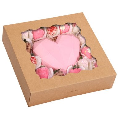 Moretoes 38pcs Pie Boxes 10x10x2.5 Bakery Boxes with Window Auto-Popup ...