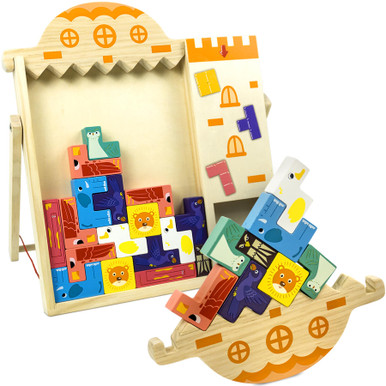 MINIARTIS Wooden Blocks Puzzle Brain Teasers Toy 4 in 1 Tangram Jigsaw ...