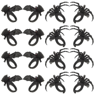 Abaodam 16er Set Piraten Gummiringe - Bunte Party Ringe Für Karneval & Halloween