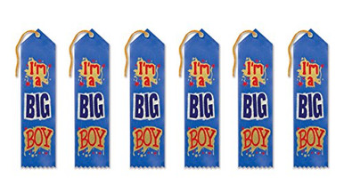 Beistle AR038 I'm a Big Boy Award Ribbons, 2 by 8-Inch, 6-Pack ...