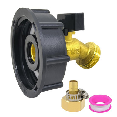 Hooshing IBC Tote Adapter – 5,1 Cm Grobgewinde Zu 3/4" GHT, Messingwasserhahn Für 275-330 Gallonen Tank
