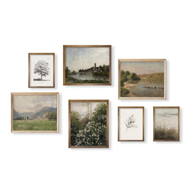 Vintage Modern Farmhouse Wall Decor - Green Cottagecore Room Decor ...