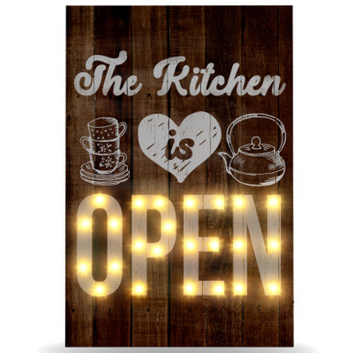 Light Up Kitchen Wall Decor (Framed) Canvas Print w LED Lights ...