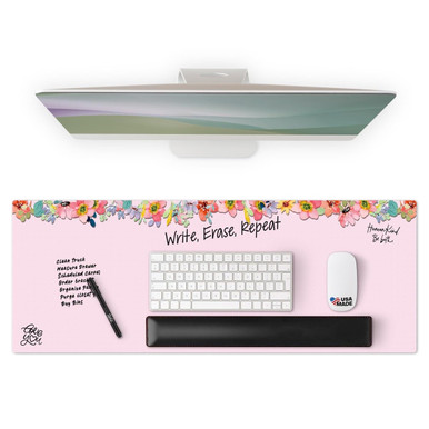 M.C. Squares 3-in-1 Dry Erase Desk Mat, Mouse Pad & Floral Notepad ...