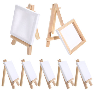 Ipetboom 12 Sets Small Canvas Small Easel with Canvas Mini Canvas for ...