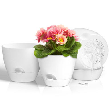 ZMTECH 8/9/10 Inch Self Watering Plant Pots with Watering Lip, Planters ...