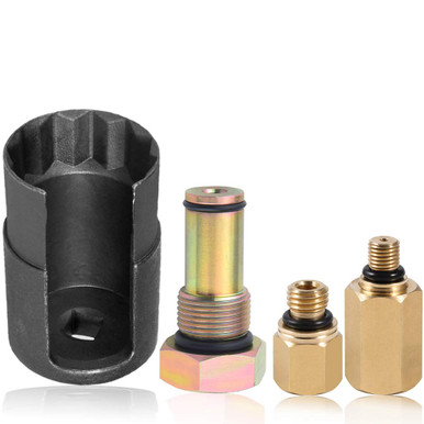 6.0 IPR Valve Socket & Air Test Fitting Tool With Fuel Rail Adapters For Ford 6.0L Powerstroke (2003-2010) By ANVALEE - 8 Pieces